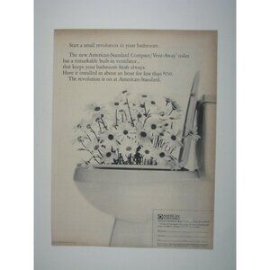 American Standard Compact Vent Away Toilet Ad 1967 Bathroom Decor Daisys